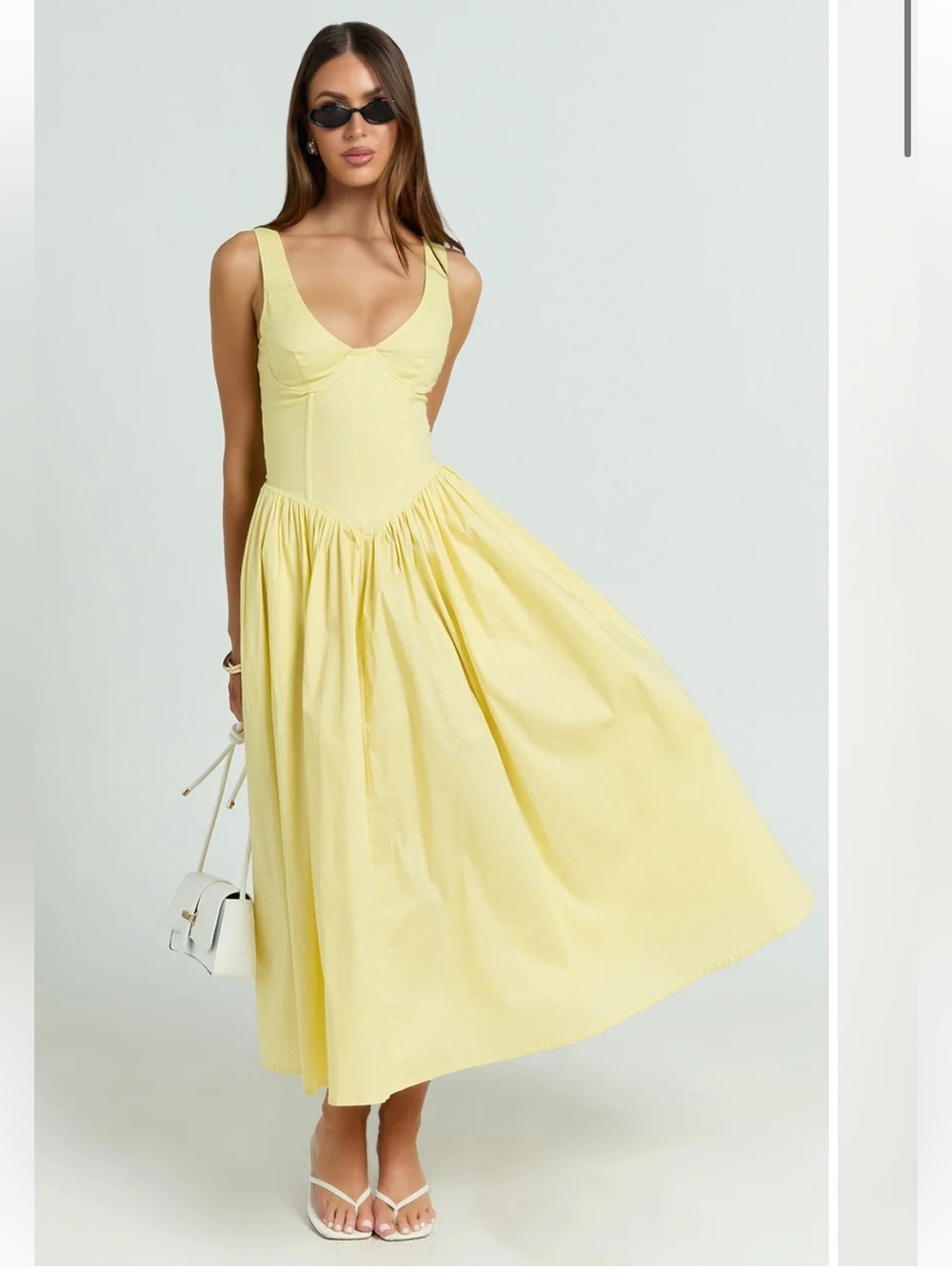 Showpo Pale Yellow Beckett Midi Dress